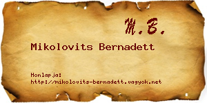 Mikolovits Bernadett névjegykártya
