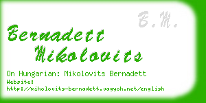 bernadett mikolovits business card